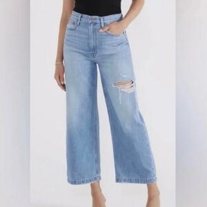 Etica Devon Wide Leg Crop Denim Jeans in Desert Breeze
